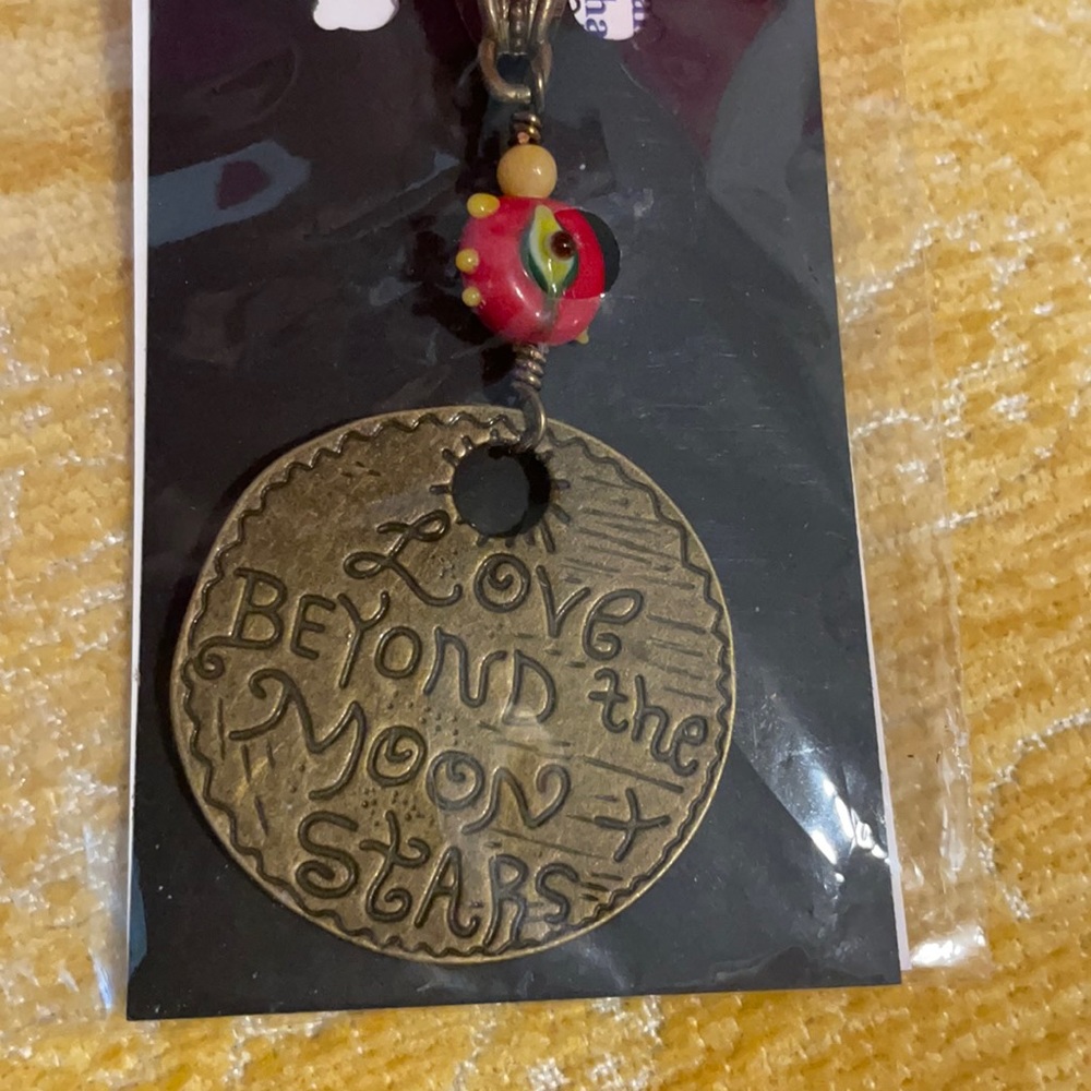 Pendant Love Beyond The Moon and Stars with evil eye bead